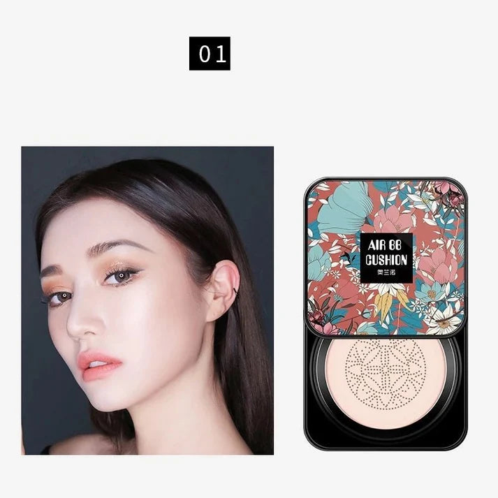 BB Cream with Mushroom Sponge – Foundation and Concealer with a Natural Finish, Brightening Effect, and Long-Lasting Coverage.